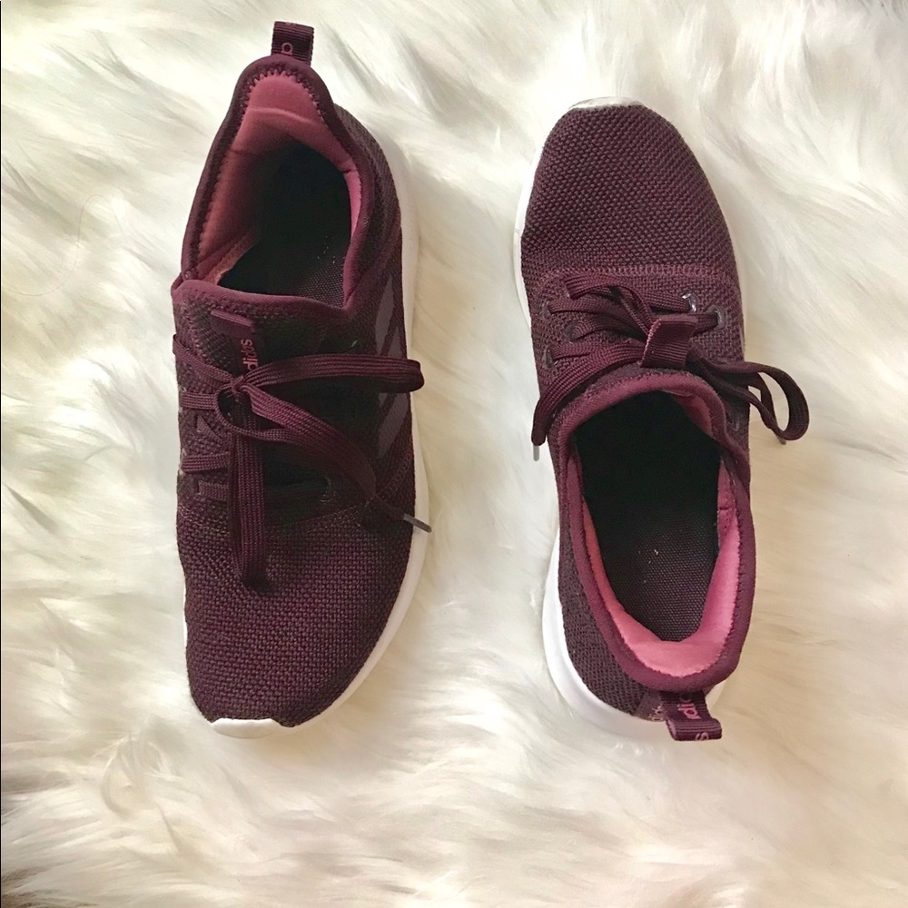 Adidas cloudfoam burgundy sneakers